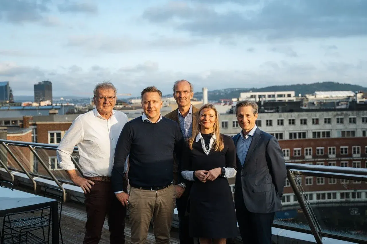The board of Rentelligent Group AS on a rooftop in Oslo